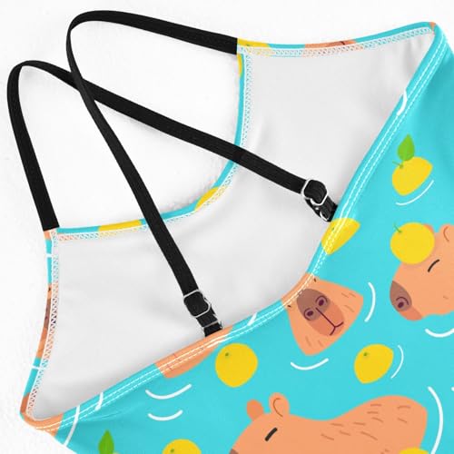 Girls One Piece Swimsuits Bathing Straps Suit Kids Cute Swimwear 3-10T4