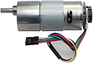 EdricShop DC Motor DC Geared Motor With Encoder 24V High Power High Torque Permanent Magnet DC Motor - (Speed(Rpm): 24V-1250Rpm)