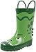 Rainbow Daze Dino Green Dragon Dinosaur Waterproof Rubber Rain Boots for Kids, Size 11/12