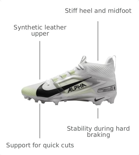 Image of Nike Alpha Menace 4 Elite Football Cleats (FD7036-600, University Red /Team Red /Black /White)