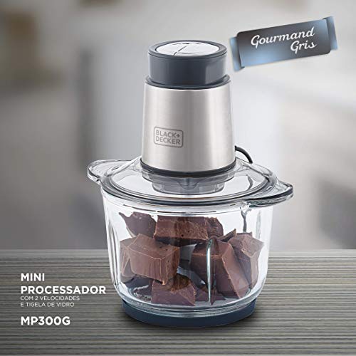 Black Decker Processador de Alimentos Antiaderente em Inox, Gourmand Gris, Modelo MP300G, 127V
