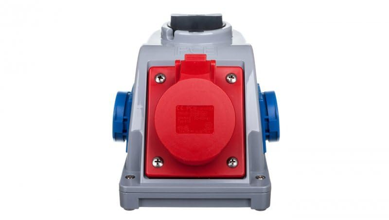 Feststeckdose mit Schalter 0-1 16A 5P 400V + 2x 2P+Z 230V IP44 COMBO-POL 96061542W Zange 590771110839