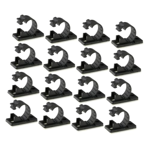 Alipis 25 Clips de Cable Ajustables Adhesivos para Pared Organizador de Cables Fijación Fuerte Color Negro 25 Unidades para Red Altavoz y Datos