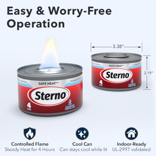 Image of Sterno Safe Heat PowerPad Chafing Fuel, 4-Hour Burn, 24 Pack