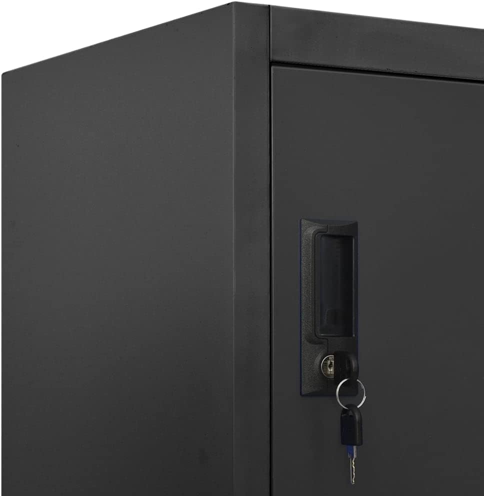 Steel Lockable Locker Cabinet with 6 Lockable Doors, Anthracite Finish, 35.4 x 17.7 x 70.9 Inches, Durable Storage Unit for Office and School Organization, Secure Industrial