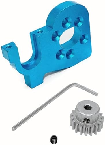 KingVal Base de montaje de motor de metal de repuesto con engranaje de piñón de motor RC piezas compatibles con WLtoys 144010 124016 124017 RC Car