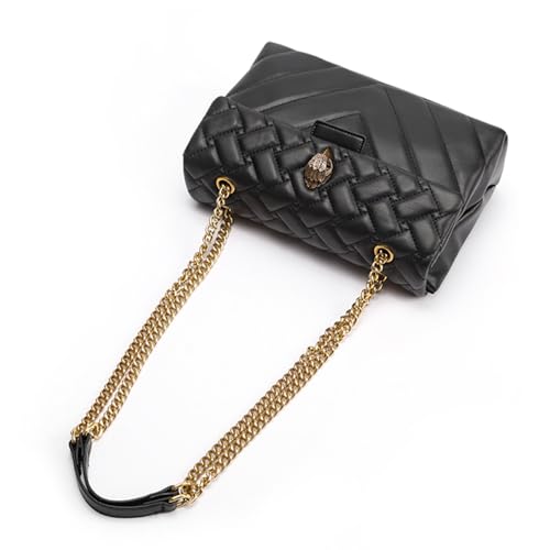 Image of Rejolly Rainbow Stripe Crossbody Shoulder Bag for Women Color Blocking PU Leather Colourful Purse with Chain Strap | PU Leather, with Chain Strap