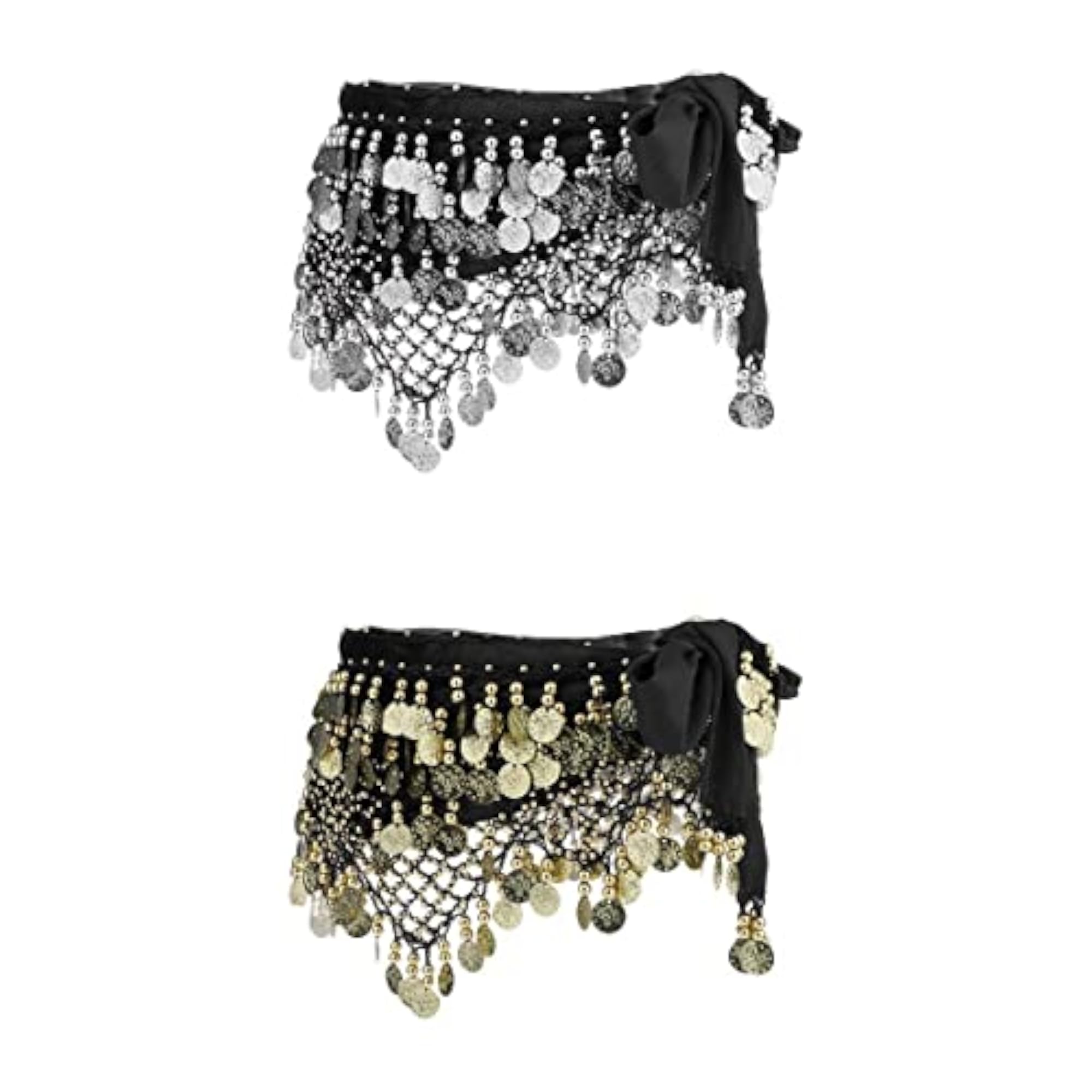 Black Silver & Gold Belly Dance Waist Chain