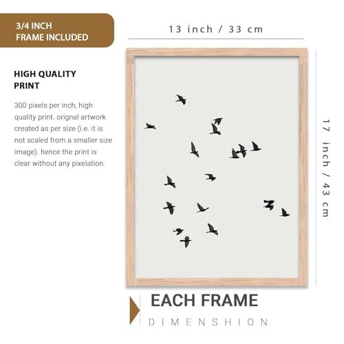 Image of HOTHOUSE Home Decor Abstract Painting Decorative Modern Wall Art poster With Frame For Living Room Bed Room Hotel Wall Decor Digital Reprint Set of 3 (13X17 inch)