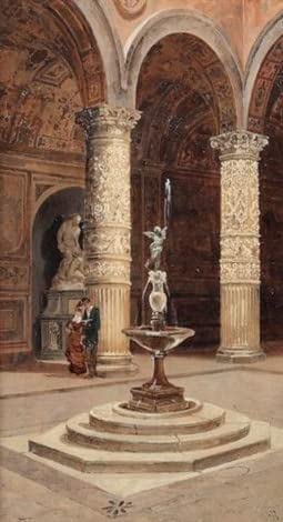 Tableau la cour du Palazzo Vecchio d'Antonietta Brandeis poster art mural 60x90cm