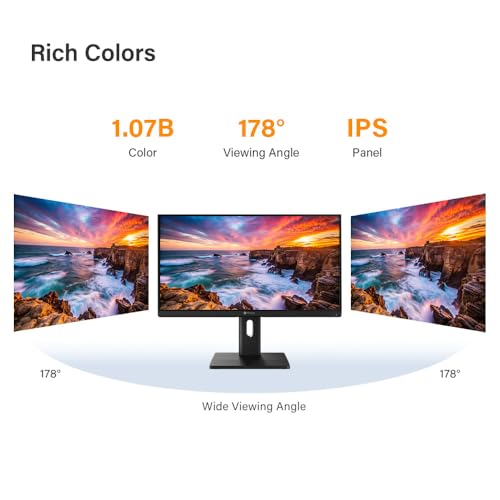 Image of AG Neovo EM2451 24 Inch 4K Monitor, 3840 x 2160 UHD, IPS, 100% sRGB, 93% DCI-P3, Height Adjustable, Pivot, USB-C with 65W Power Delivery, Dual HDMI 2.1, DisplayPort 1.4