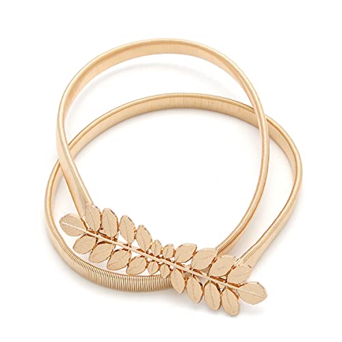 Women's Metal Belt Waist Dress Belts Chunky Rhinestone Buckle Gold Skinny Belt Waistband4