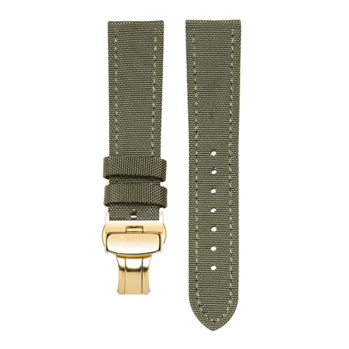 Bracelet en toile nylon vert 21mm : la solution durable pour montre Maurice Lacroix Pontos
