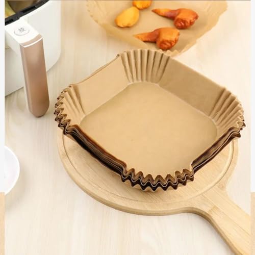 Forma de Papel Descartável Quadrada Para Air Fryer 16cm Antiaderente - 200 folhas