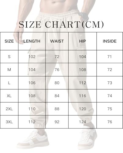 Mens Cargo Jogger Pants Relaxed Fit Elastic Waist Drawstring Linen Blend Multi Pocket Tapered Leg3
