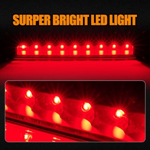 Image of Third 3rd Brake Light LED for 2013-2018 Toyota Rav4, High Mount Rear Brake Lights Assembly for 2010-2019 Lexus GX460, Waterproof Center Cab Lamp Stop Light (Black)