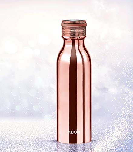 Milton Glitz 600 Vacuum Insulated Thermosteel Water Bottle/Flask | 20 Oz | 580 Ml | 24 Hours Hot & Cold, 18/8 Stainless Steel, Bpa Free, Food Grade, Leak-Proof | Rose Gold #TOP2