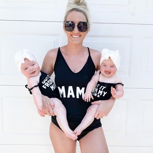 Image of IFFEI Family Matching Mommy and Me Swimsuits One Piece Swimwear Modest Bathing Suits Beachwear for Beach Pool Vacation