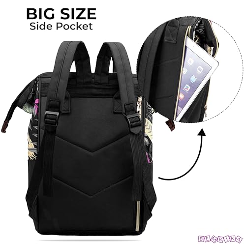 Image of BEMBIKA Diaper Bags for Mom and Dad, Diaper Bags for mom and Baby, Mummy Bag for Multi-Function Waterproof and Large Capacity Printed Leaf Design