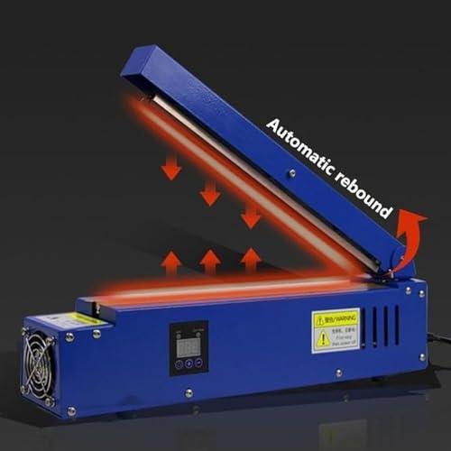 Sellador manual de bolsas con control de temperatura, sellado, corte, conteo e impresión de fecha para envasado de alimentos