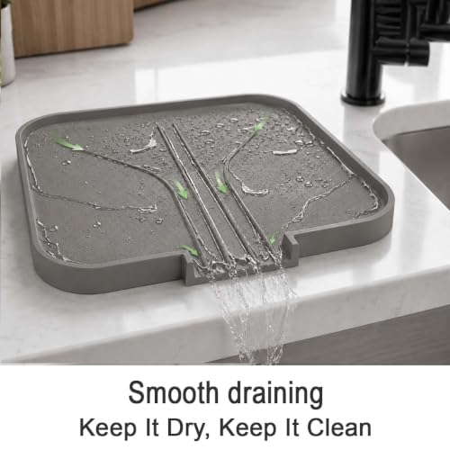 Image of ZOLMIX Dish Drying Rack, Dish Drainer Basket with Drainer Tray, Utensils Drying Rack Anti-Rust Detachable Cutlery Holder, Bartan Basket with Drain Tray, Kitchen Utensils Organizer, Grey (42x32x13 CM)