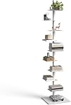 9-Tier Bibliothèques de Spine en métal, Tour verticale réglable pour livres, Tall & Bibliothèque Narrow Ladder, étagère de rangement multi-usages pour la conservation de l'espace, support d'affichage, montage sans outil