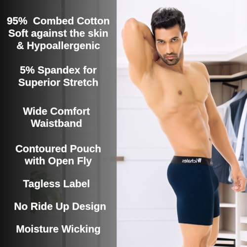 Men's Premium Underwear, Cotton Boxer Shorts, 3-Pack, Assorted Colors4