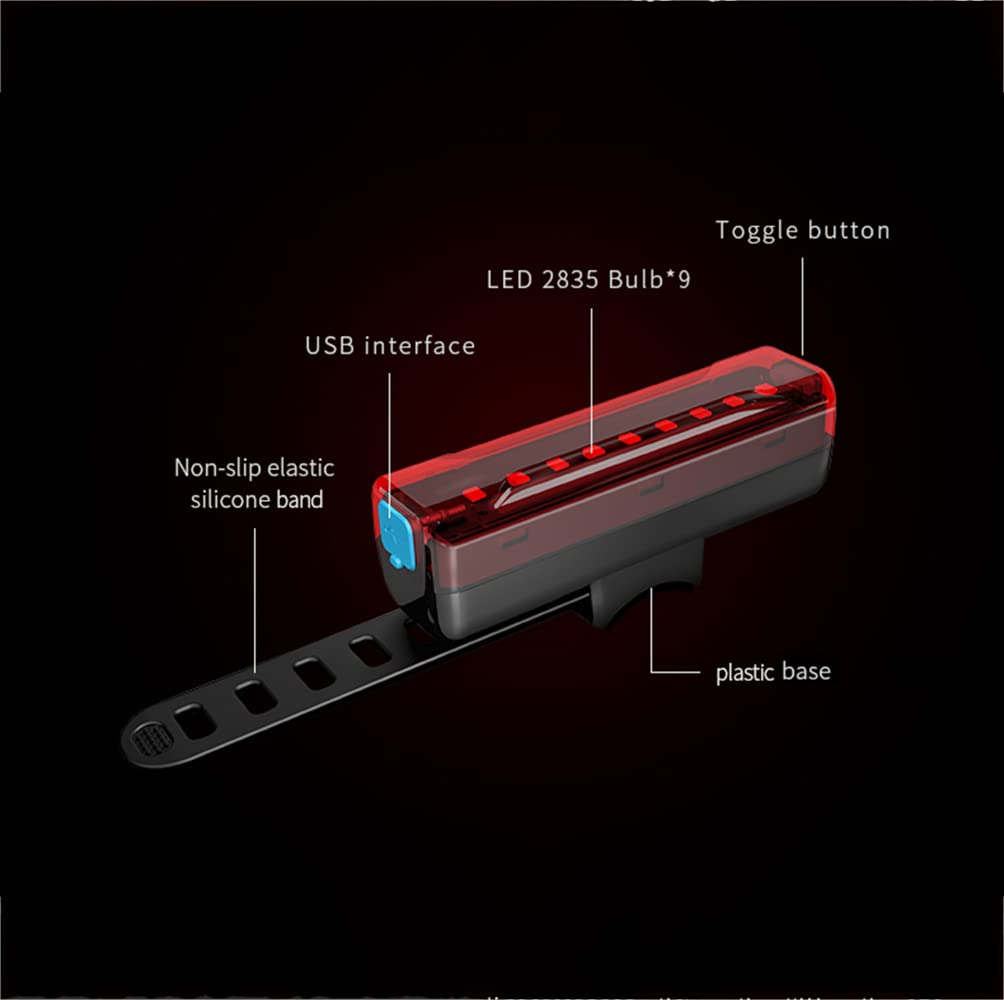 Rowerowe Tylne Światło 5 Tryby Światła Usb Tylne Światło Led Do Rowerowego Hełmu Ostrzeżenie Ostrzeżenie Led Mountain Tail Lampa,2600mah
