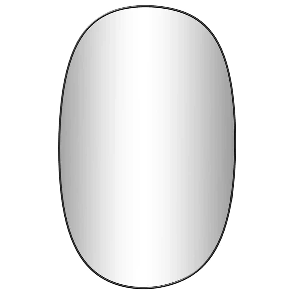 KGHFDVB Black Wall Mirror 70x45cm, Glass Mirror with PVC Frame, Wall Mounted for Bedroom, Living Room, Bathroom, Hallway, and Wardrobe Decor