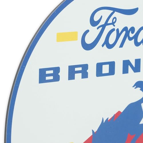 Image of Ford Bronco Built Wild Metal Wall Decor - Retro Ford Bronco Sign for Garage or Man Cave