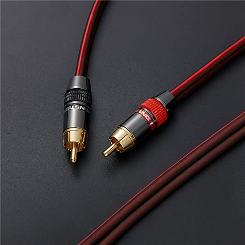 Cable de altavoz calibre 14 OFC RCA a 2 enchufes bananas de 2m 4
