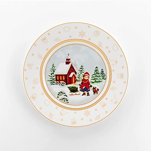 ZESTAW 6 SŁODKICH talerzy, 22 CM XMAS