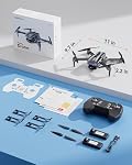 FERIETEL T29 C0 Drone with Camera 1080P for Kids, Foldable Mini Drones for Adults, RC Quadcopter for Beginners, 24 Min Flight Time, Headless Mode, 3D Flips, 2 Batteries