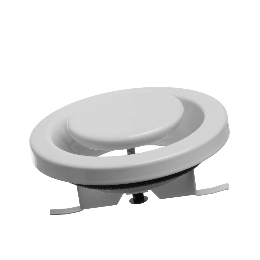 Ø 100mm Diffusore di Aspirazione - Valvola a Disco Regolabile - Griglia di Ventilazione Rotonda in Acciaio - Bianco