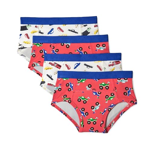 Amazon Essentials Unisex Toddlers Cotton Training Underwear Pack of 4 Cars / Trucks 2T