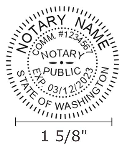 Eco Gray Circular Notary Stamp | Washington #TOP1