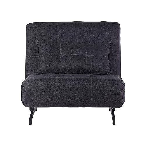 SHIITO - Sillón Cama Individual con Arcón - 90 x 84.5 x 85.5 cm - Modelo Robin - Máximo Relax y Confort - Sistema de Apertura por Arrastre - Color Gris Oscuro