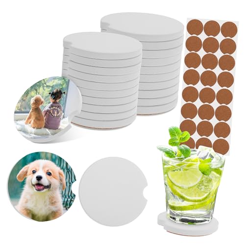 IMIKEYA 24pcs Car Blank Sublimation Fit Cup Holders Easy to Clean for Crafts and Personalization Absorbent and