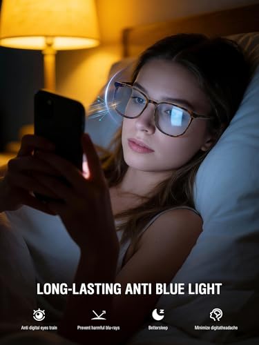 Image of Blue Light Glasses for Woman Men, Womens Blue Light Blocking Glasses Computer Glasses Anti Eyestrain