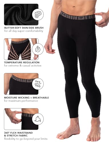 AMERICAN HEAVEN Men's Base Layer/Athletic/Running Tights/Leggings-Soft Thermal Bottoms| Multi Packs4