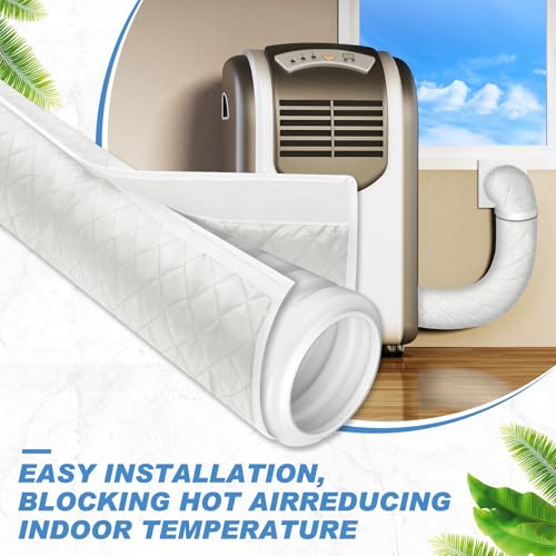 Image of Outus 2 Pcs Air Conditioner Hose Cover Wrap - Ac Hose Duct Vent Insulation Sleeve Insulated Cover for Portable Ac for 5 inch & 5. 9 inch Diameter 60 inch Long Exhaust Hoses Tube (White)