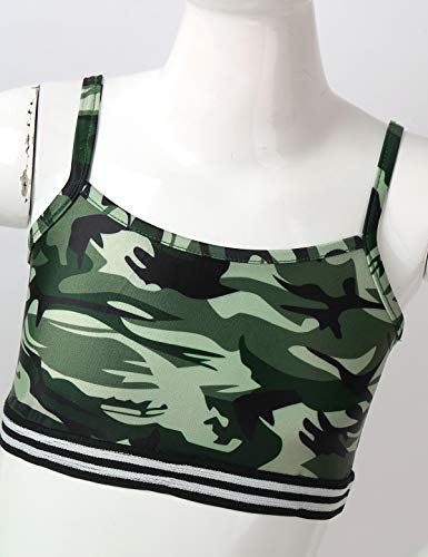 Aislor Kids Girls Camouflage Sports Outfit Athletic Dancewear Tank Top Boyshort Workout Gym Tracksuits Camouflage 10 - Thumbnail 6