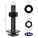 OUSCHR 3/8-16 x 3 Carriage Bolt Kit, Stainless Steel 304 Carriage Bolts Screws with Hex Nuts & Flat Washers, Round Head Square Neck, Full Thread, Black Finish, 4 Sets