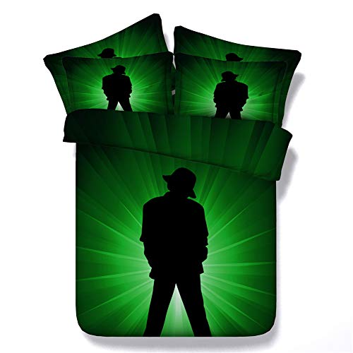 RoyalLinens Classic Michael Jackson - Juego de Cama (3 Piezas), Color Negro y Rojo, Jf296, Single Size 3pcs