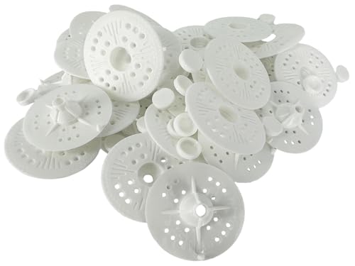 Dämmstoffteller 60mm zur Fixierung und Unterstützung aller Arten von weichen bis mittleren Dämmplatten und Platten, Lastverteilung (100 Stück)