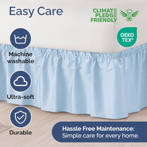 Cache-sommier plissé en tissu brossé doux avec retombée de 38cm - 7