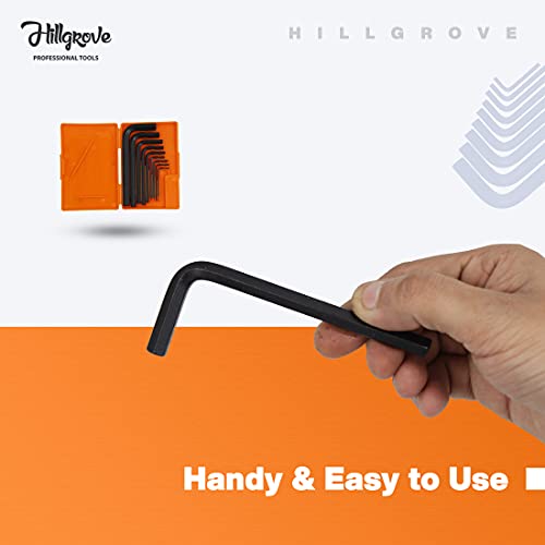 Image of Hillgrove 9 Pieces AKS2 Full Hex Allen Key Kit Bolt Spanner Goti Wrench L Shape Repair Tool Set for Bike /Bicycle /Cycle /Guitar Allen Key Set