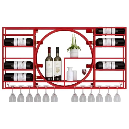 Casier à vin rangement mural bouteilles et verres bistrot - 2
