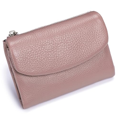 Joyfullygo Wallet, Joyfullygo Small Wallet, 5.3'' Joyfullygo Unisex Pebble Leather Card Wallet With Credit Card Holder, Coin Holder & Cash Slots (pink)