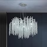 【luminaire salon avec dimensions flexibles 】Lustres largeur du corps 60 cm/23,6 in, plateau de fixation au plafond de 12 cm/4,7 in de diamètre. Longueur de la chaîne du lustre chambre ajustable via un bouton, longueur du pendentif max 150 cm/59 in. Adapté à toutes hauteurs de plafond et configurations de pièces